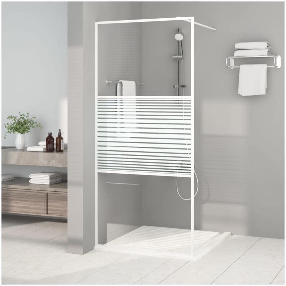 Parete Doccia Walk In Bianca 90x195 Cm Vetro Trasparente Esg - Foto 1