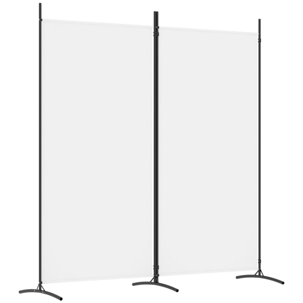 Divisorio a 2 Pannelli Bianco 175x180 cm Tessuto - Foto 2