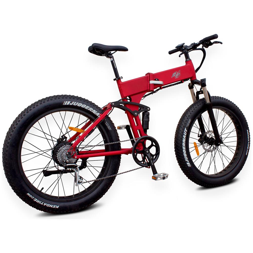 Raptor Fat - Rosso Metallico - 250w / 12ah - Bicicletta Elettrica Pieghevole - Doppia Sospensione Pieghevole E-bike - Mountain Fat Elettrica Pieghevole - Foto 2