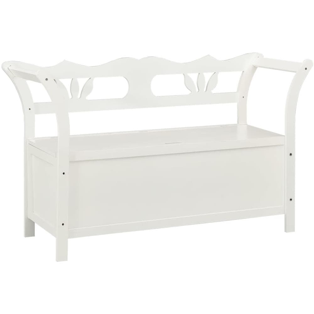 Panca Bianca 107x45x75,5 cm Legno Massello di Abete - Foto 2