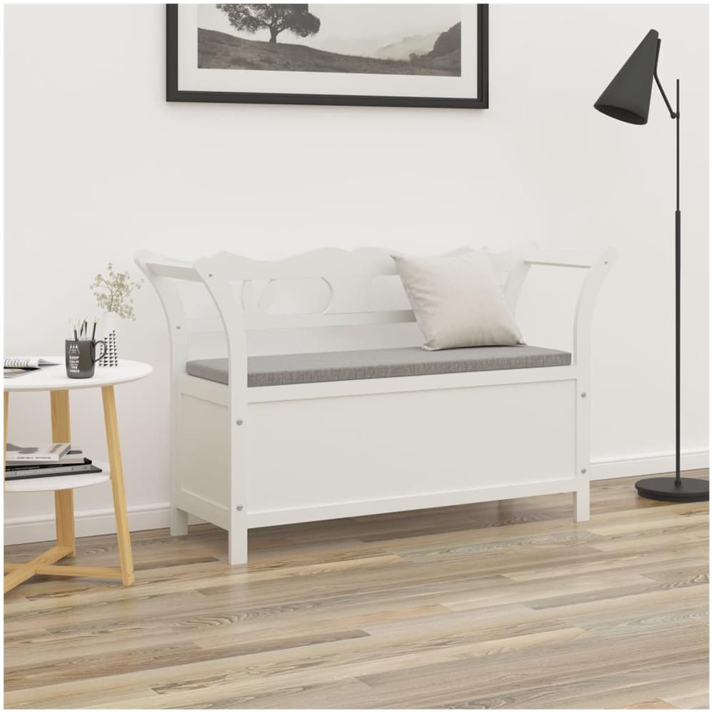 Panca Bianca 107x45x75,5 cm Legno Massello di Abete - Foto 1
