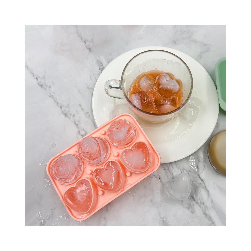 Stampo Per Gelato In Silicone A Forma Di Cuore E Rosa Da 6 Pezzi Black - Foto 2