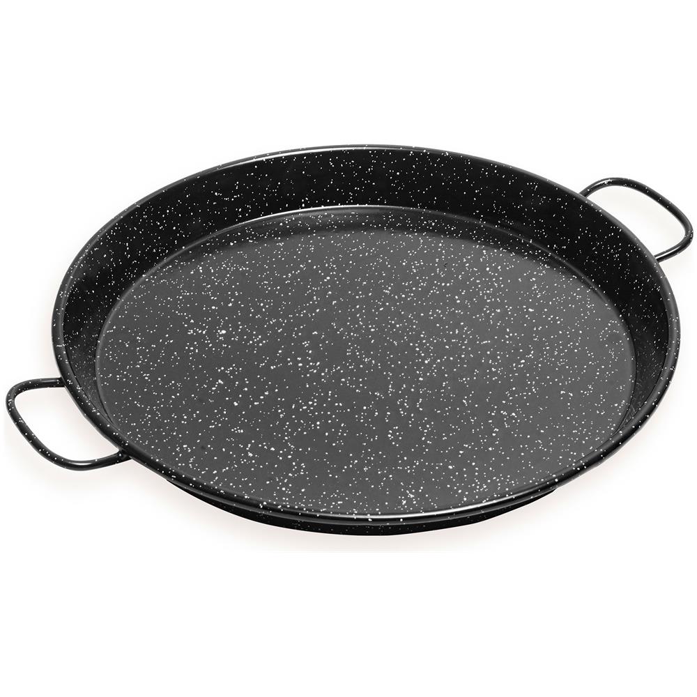 Pan38 Padella Per Paella Valenciana Da 38 Cm, Acciaio Smaltato Antiaderente 8 Porzioni Nero - Foto 1