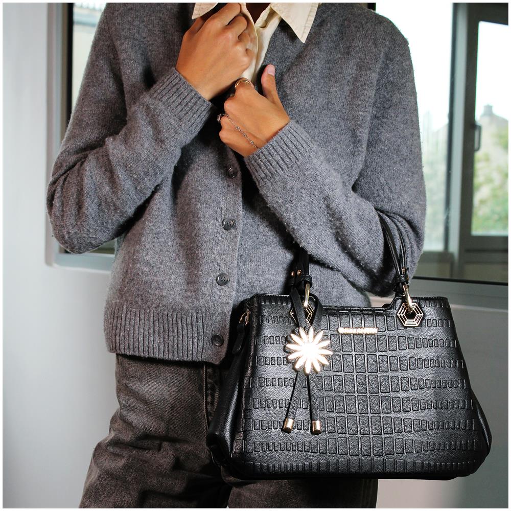 Borsa Di Forma Geometrica - Paris - Margherita Nera - Foto 6