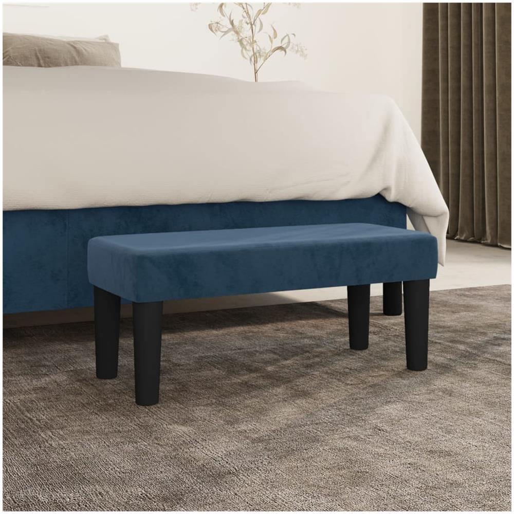 Panca Blu Scuro 70x30x30 Cm In Velluto - Foto 1