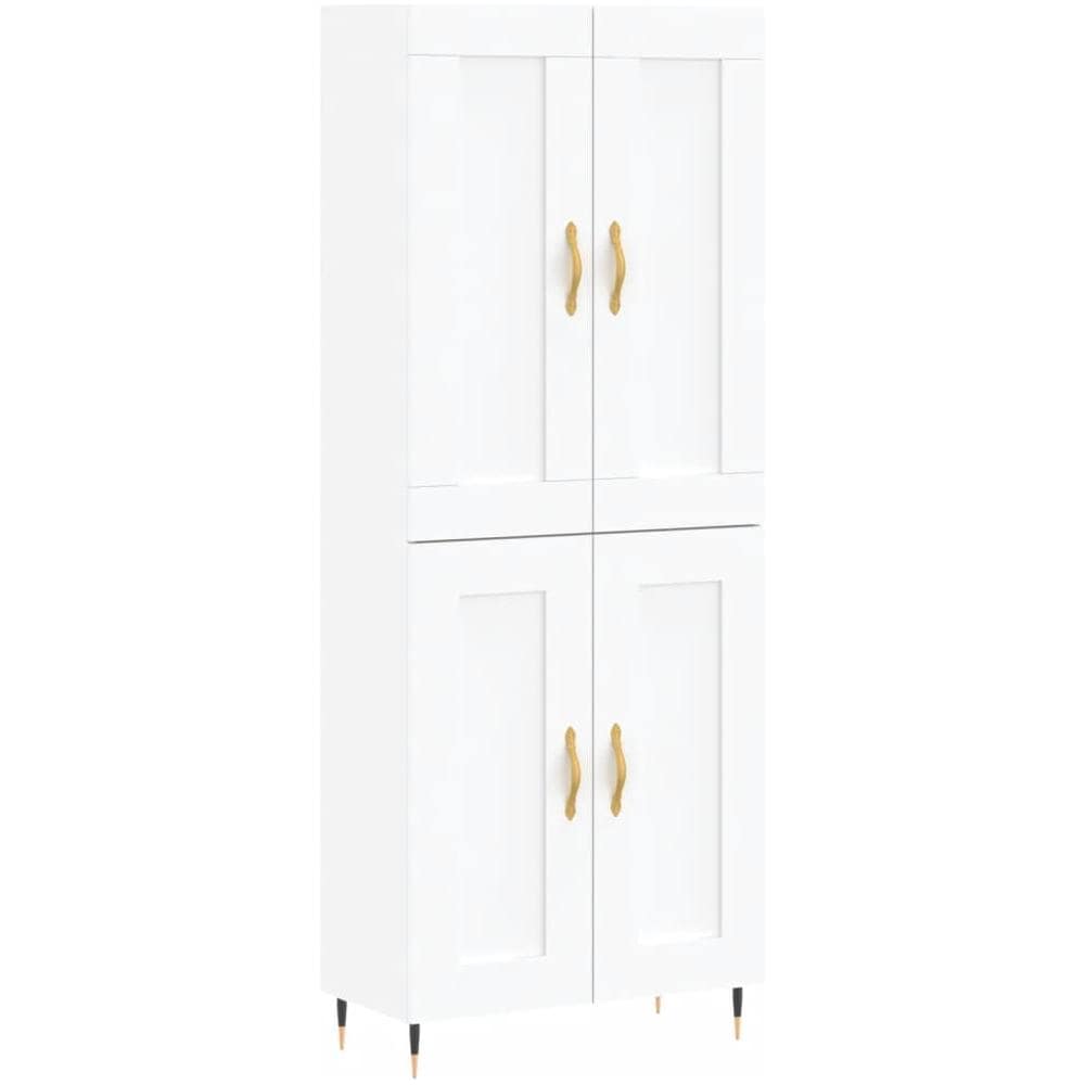 Credenza Bianca 69,5x34x180 Cm In Legno Multistrato - Foto 2
