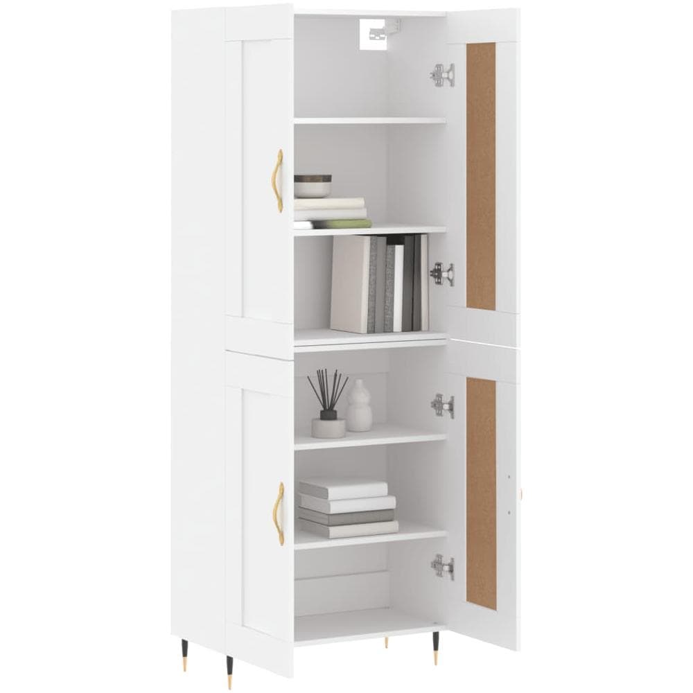 Credenza Bianca 69,5x34x180 Cm In Legno Multistrato - Foto 3