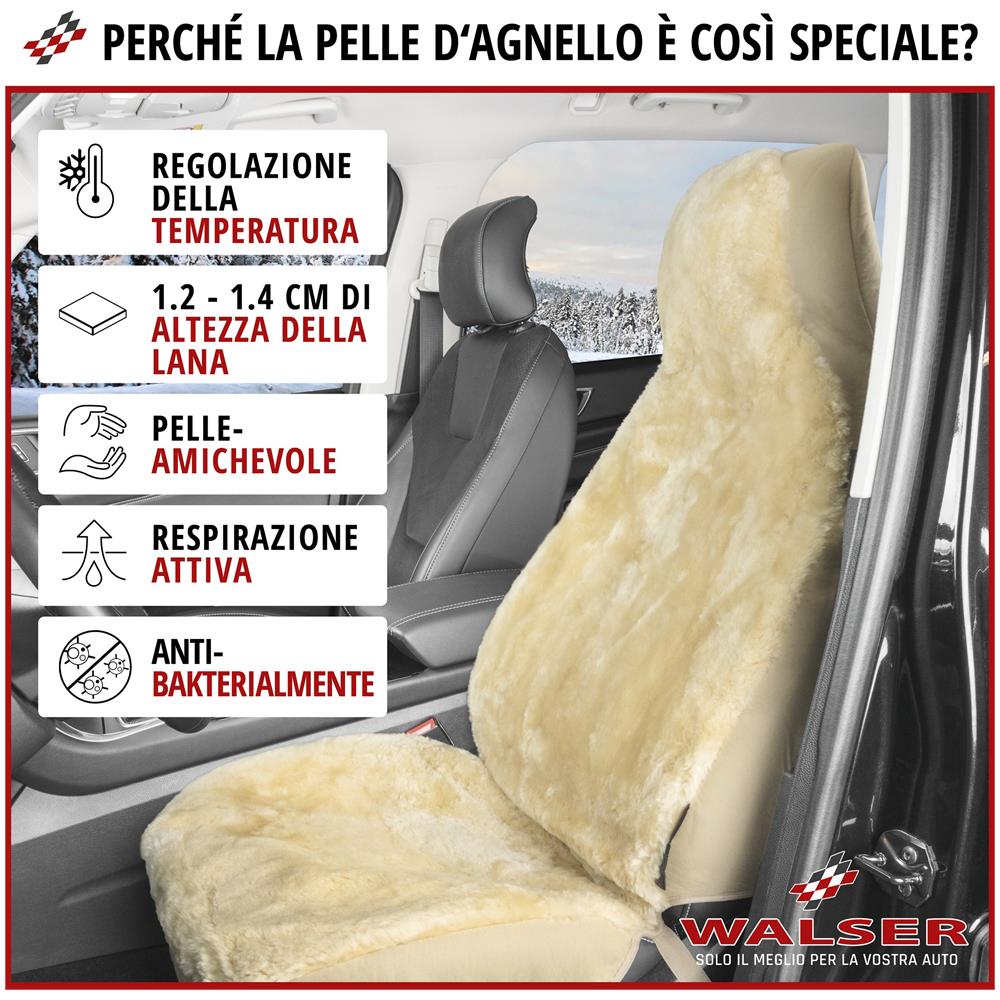 Coprisedili Auto Zoya In Pelle D'agnello Beige Con Sistema Zipp It Per Sedile A Schienale Alto - Foto 2