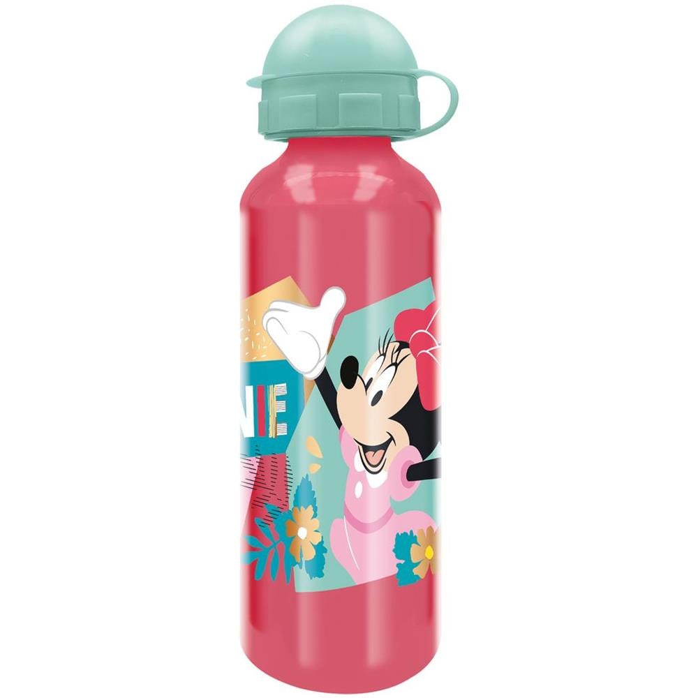 Disney Borraccia Rosa Per Bambine In Alluminio Minnie Topolina 530 Ml Con Beccuccio E Tappo Di Sicurezza - Foto 1