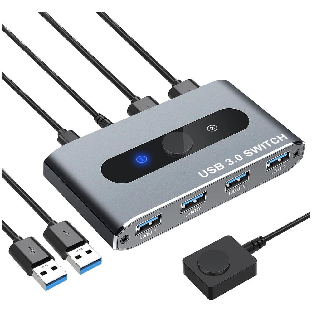 Switch Kvm Usb 3.0 Per 2 Pc In 4 Out - Foto 1
