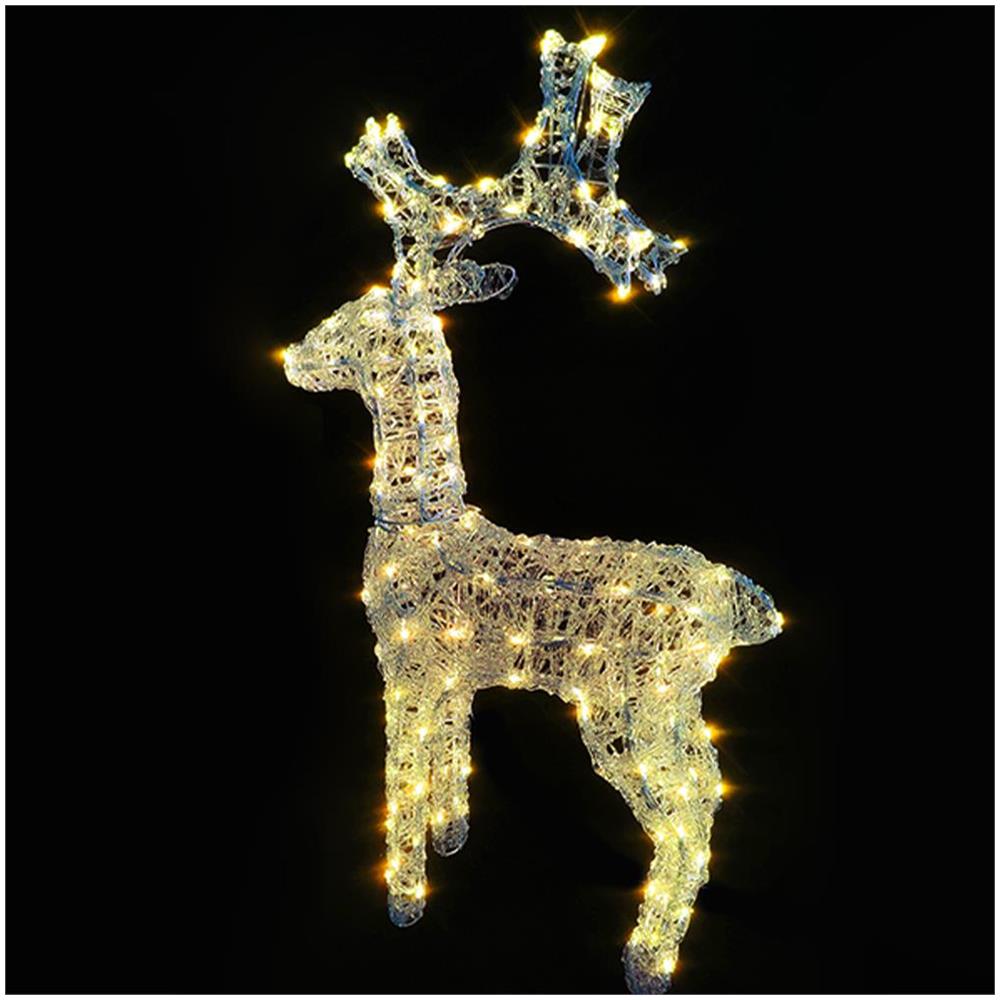 Renna Luminosa Natalizia Esterno 100cm Decorazione Addobbo Natale Bianco Caldo - Foto 5