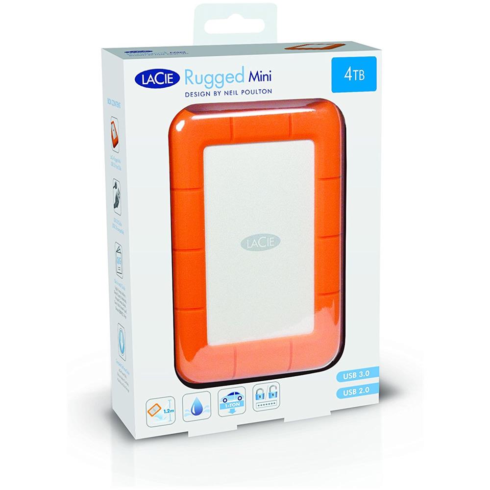 Hard Disk Esterno Rugged Mini 4 TB Interfaccia USB 3.0 Colore Arancione - Foto 4
