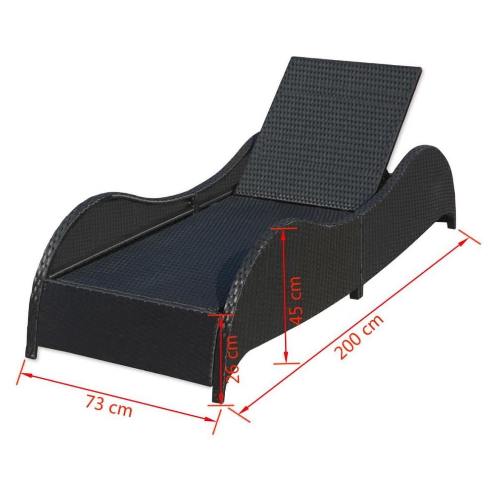 Sedia A Sdraio In Poly Rattan Nero - Foto 14