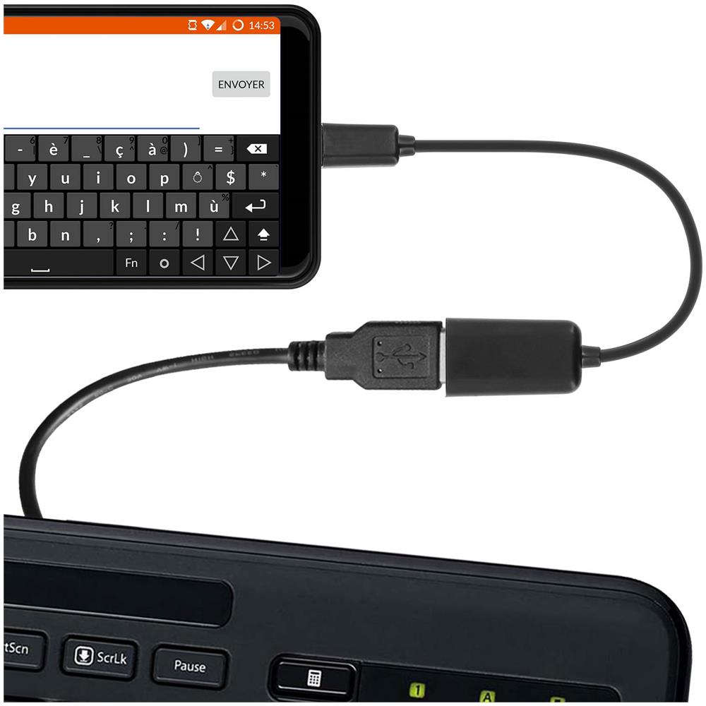 Adattatore Otg Micro Usb Verso Usb Femmina Smartphone / Tablet - Nero - Foto 2