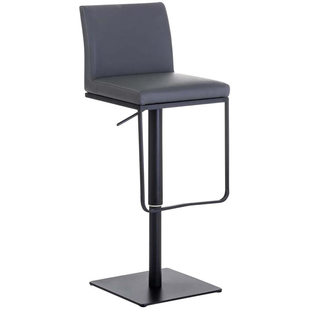 Sgabello Bar Panama in Similpelle E Metallo I Sgabello Alto Girevole E Regolabile 58-82 CM I Sedia Cucina Moderna Grigio Metallo Nero Opaco - Foto 1