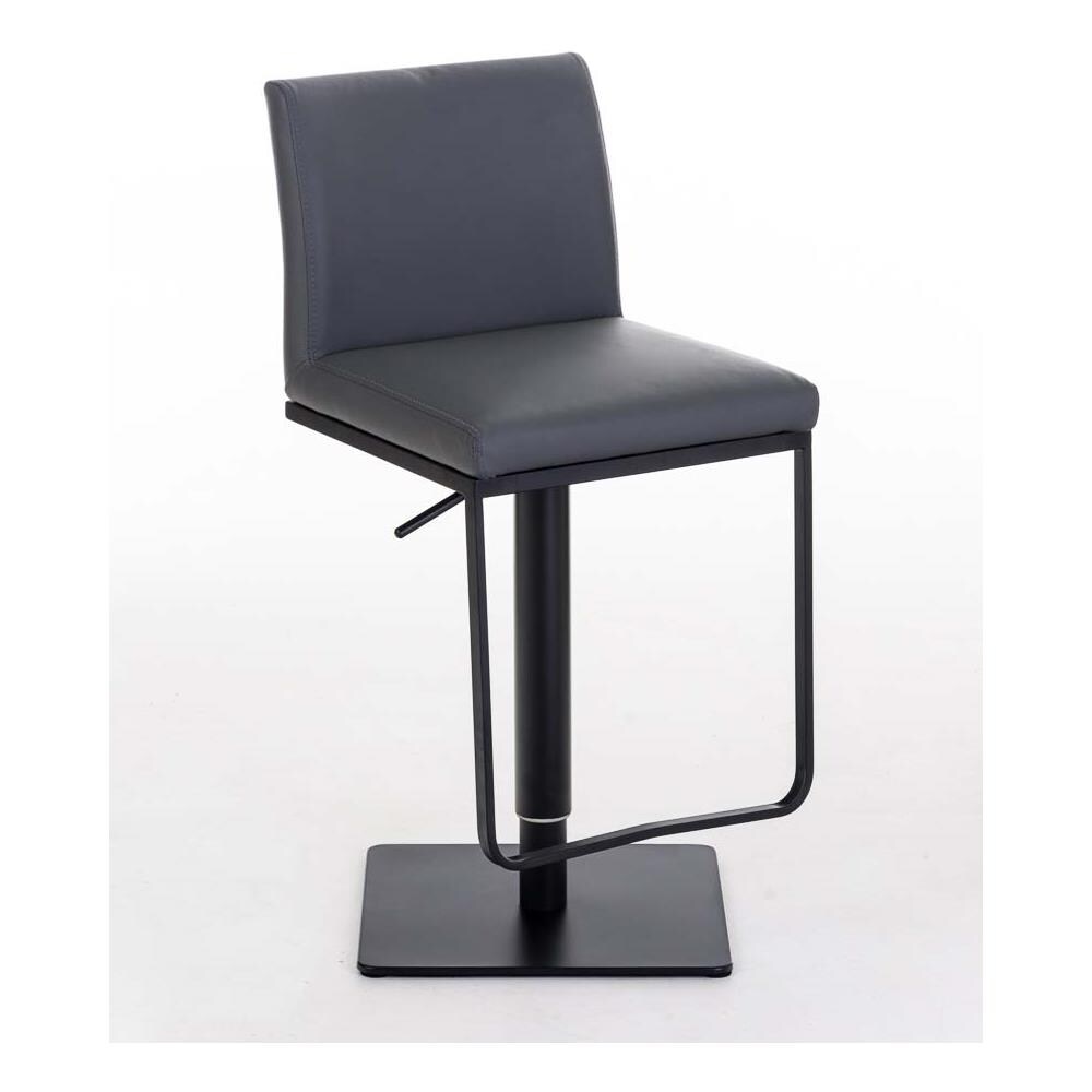 Sgabello Bar Panama in Similpelle E Metallo I Sgabello Alto Girevole E Regolabile 58-82 CM I Sedia Cucina Moderna Grigio Metallo Nero Opaco - Foto 5