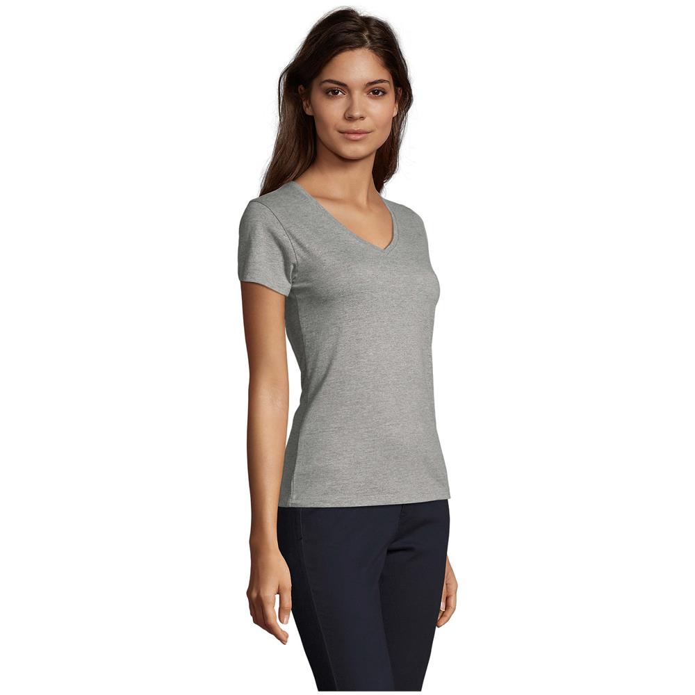 T-shirt Donna Imperiale Con Scollo A V Taglia S Grigio Mix - Foto 2