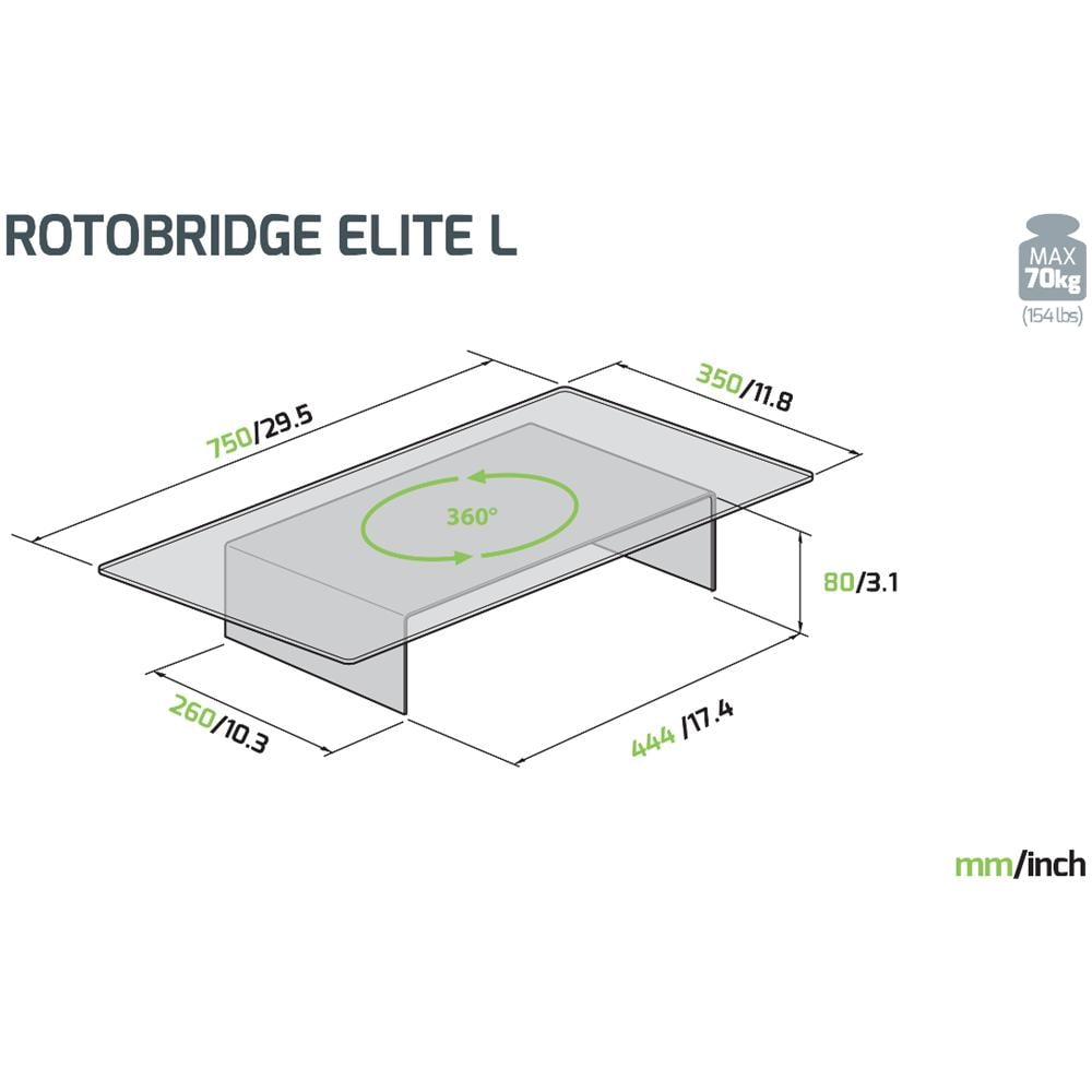 Supporto Girevole Rotobridge Elite L in Vetro per TV Portata Max 70 kg - Foto 2
