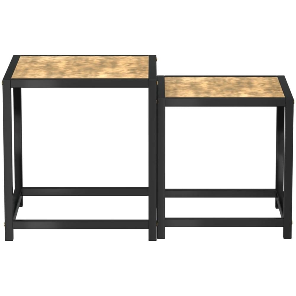 Tavolini 2 Pz In Mdf Neri E Gialli - Foto 3