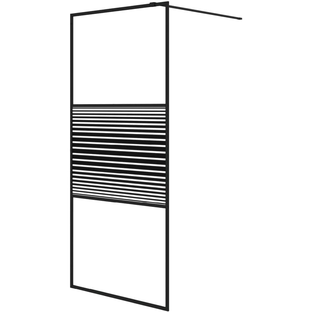Parete Doccia Walk In Nero 90x195 Cm Vetro Trasparente Esg - Foto 2