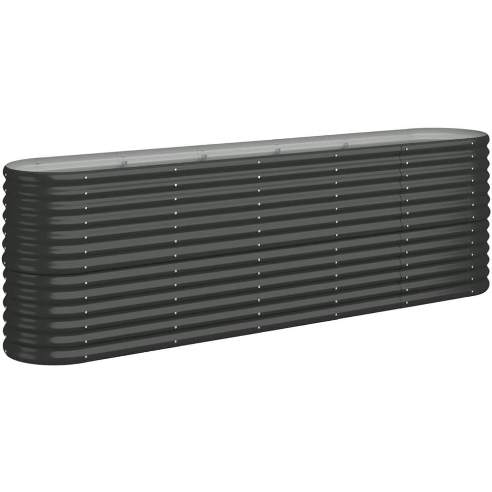 Letto da Giardino in Acciaio a Polvere 224x40x68 cm Antracite - Foto 1