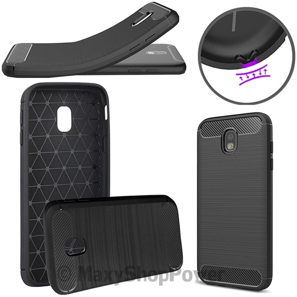 Custodia B-case Tpu Silicone Cover Case Per Samsung Galaxy A01 A015 Carbon Metal Black - Foto 2