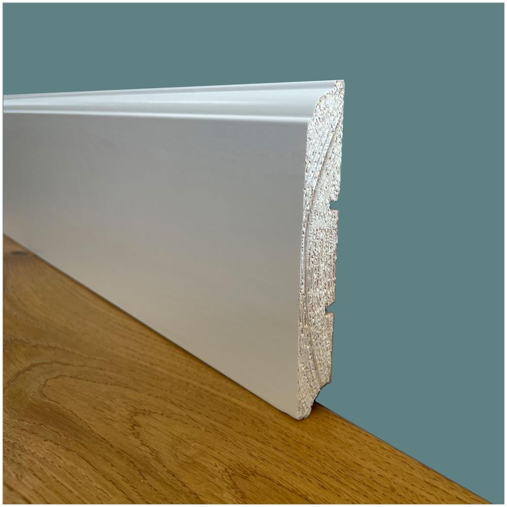100 Metri Lineari Di Battiscopa Premium In Legno Massello Mod.firenze 120x15 Laccato Bianco - Foto 1