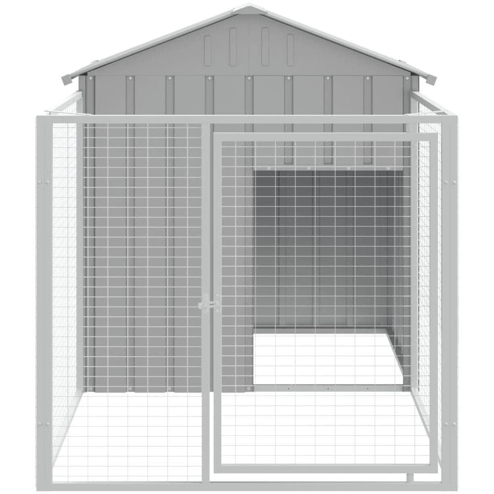 Casetta Cani Corsa Grigio Chiaro 117x201x123 Cm Acciaio Zincato - Foto 3