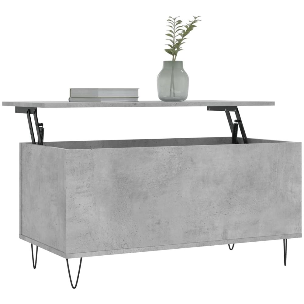 Tavolino Salotto Grigio Cemento 90x44,5x45 Cm Legno Multistrato - Foto 3