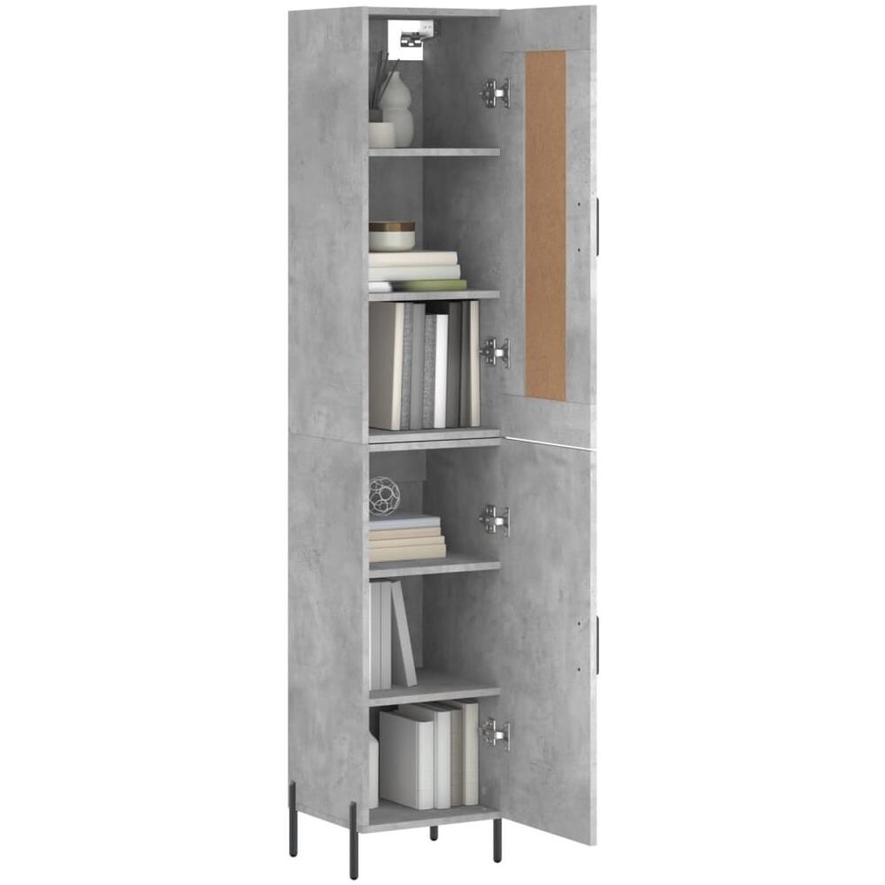 Credenza Grigio Cemento 34,5x34x180 Cm In Legno Multistrato - Foto 3