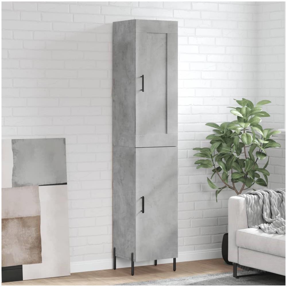 Credenza Grigio Cemento 34,5x34x180 Cm In Legno Multistrato - Foto 1