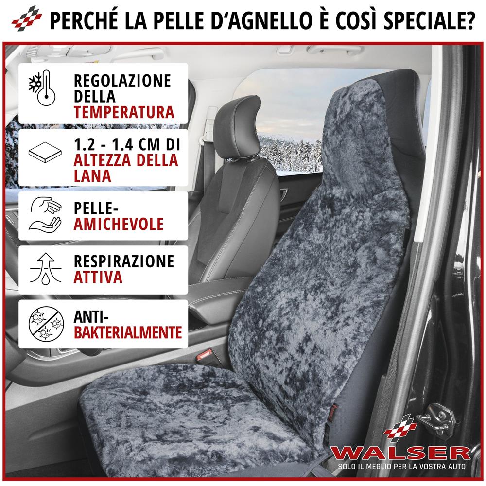 Coprisedili Auto Zoya In Pelle Di Agnello Antracite Con Sistema It Zipp Per Sedili Con Schienale Alto - Foto 2