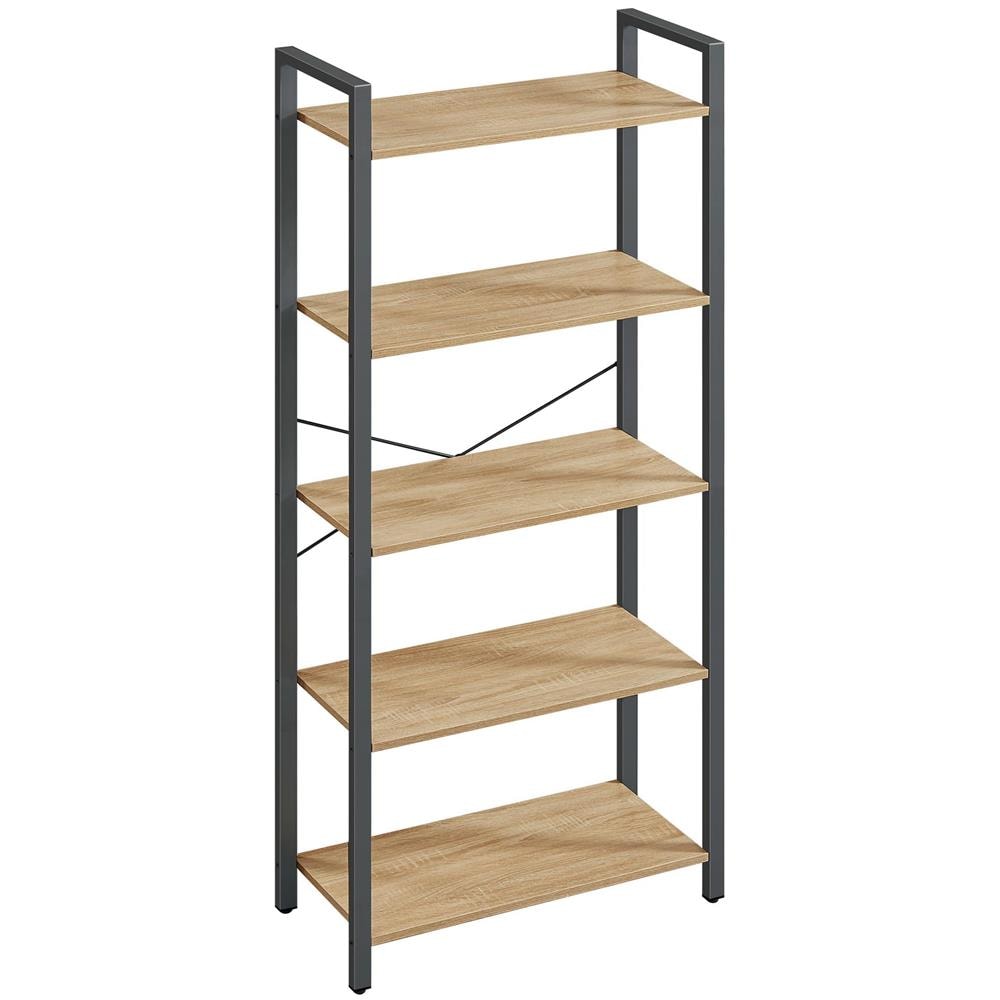 Libreria | Scaffale espositivo e portaoggetti a 5 ripiani in rovere Sonoma - Foto 1