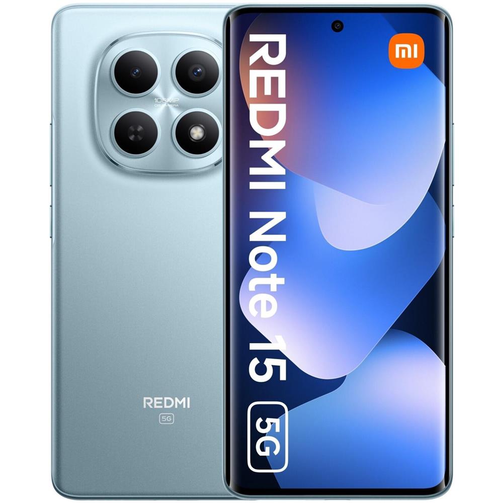 Redmi Note 15 5G 256GB 8GB Ram Display 6.67" Amoled 120Hz Main Camera 108MP DualSim (nano SIM 1 + Ibrida) HyperOS 2 Snapdragon 6 Gen3 5520mAh Glacier Blue Wind3 - Foto 1