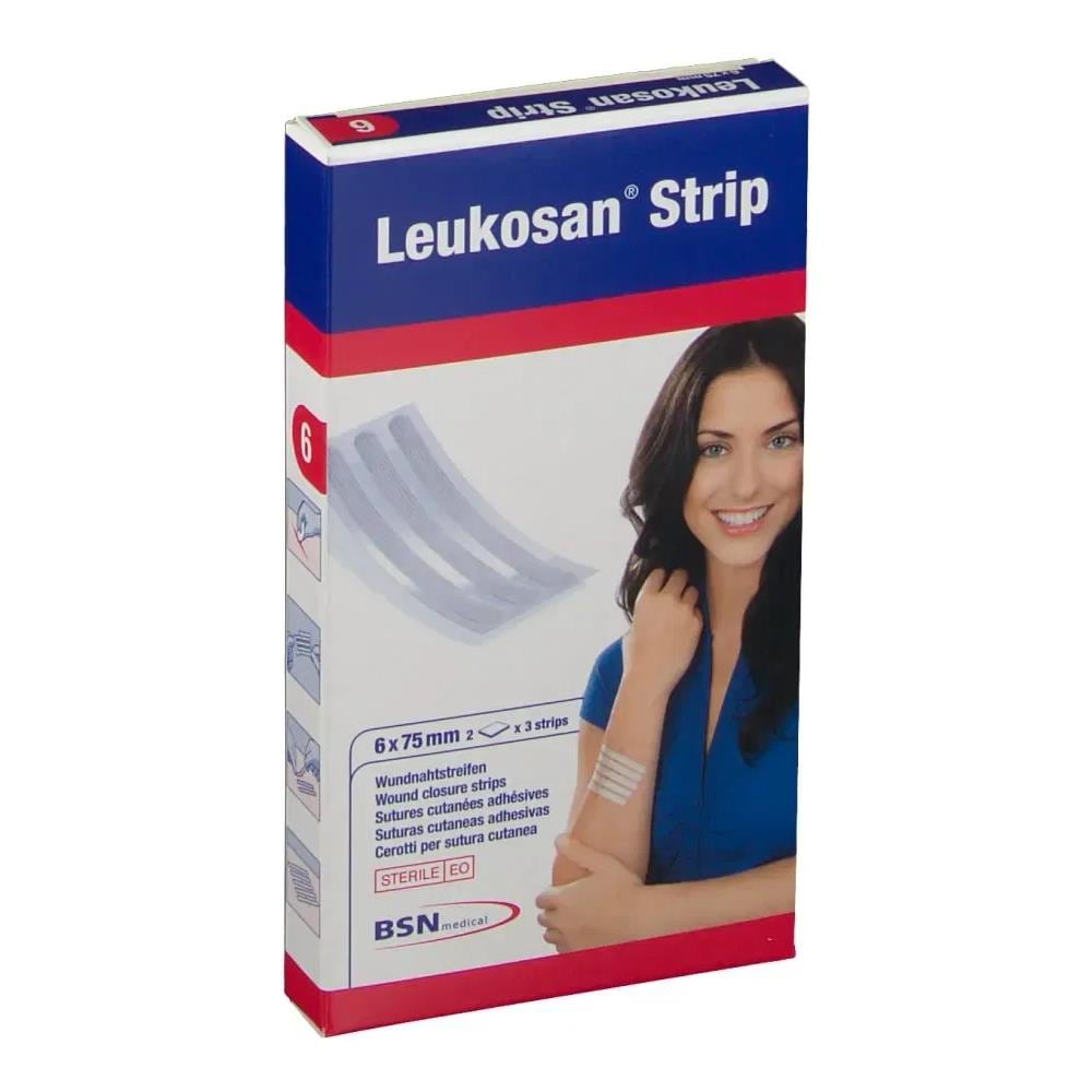 Cerotto per Sutura Leukosan Strip 6X75MM 2 Buste X 3 Cerotti - Foto 1
