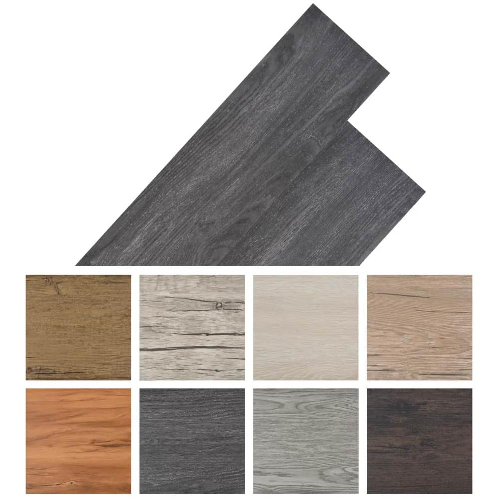 Listoni Pavimenti Non Autoadesivi PVC 5,26 m² 2 mm Nero Bianco - Foto 8