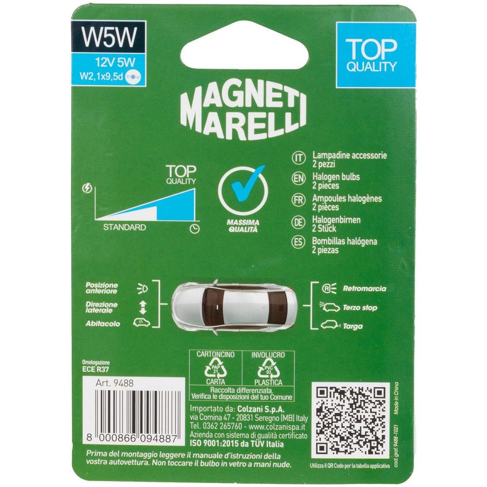W5w Coppia Lampadine Auto Vetro 12v 5w Attacco W2,1x9,5d - Foto 4