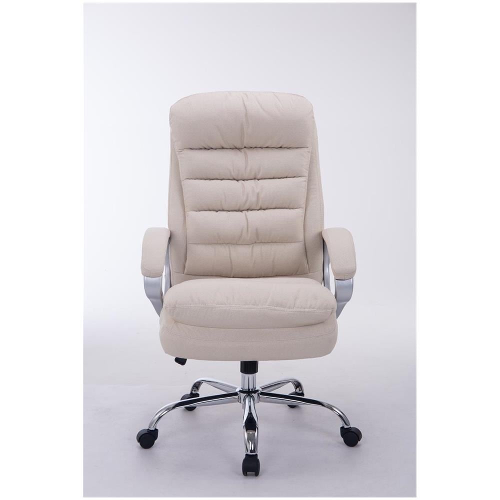 Sedia Ufficio Vancouver XXL in Tessuto I Poltrona Elegante Direttore Carico Max 235 kg I Poltrona Ergonomica Imbottita e Rinforzata Crema - Foto 1