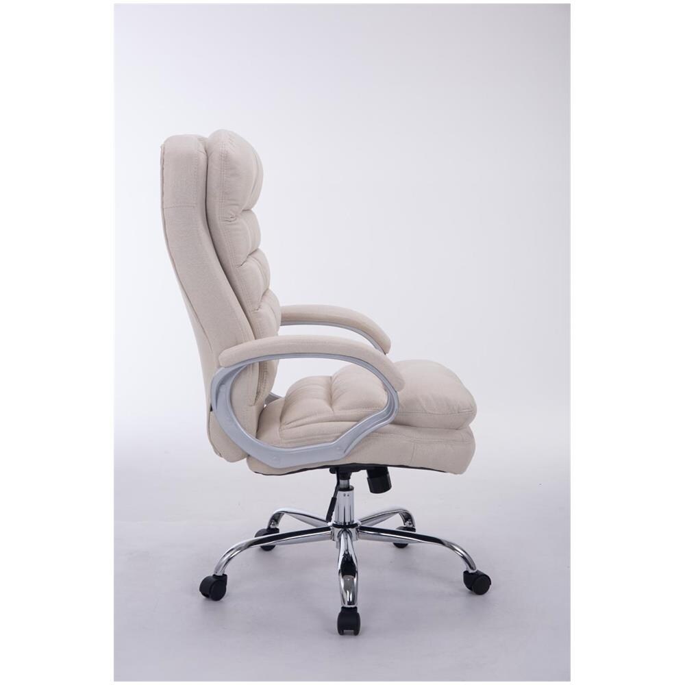 Sedia Ufficio Vancouver XXL in Tessuto I Poltrona Elegante Direttore Carico Max 235 kg I Poltrona Ergonomica Imbottita e Rinforzata Crema - Foto 2
