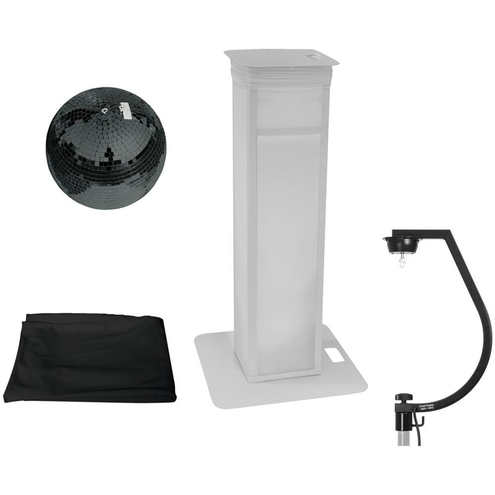 Set Mirror Ball 30cm Black With Stage Stand Variable + Cover Black - Foto 1