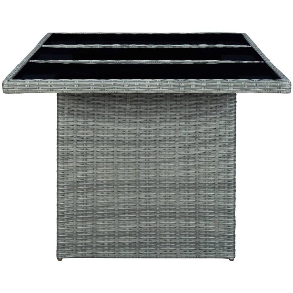 Tavolino da Giardino Grigio Chiaro Polyrattan e Vetro Temperato - Foto 2