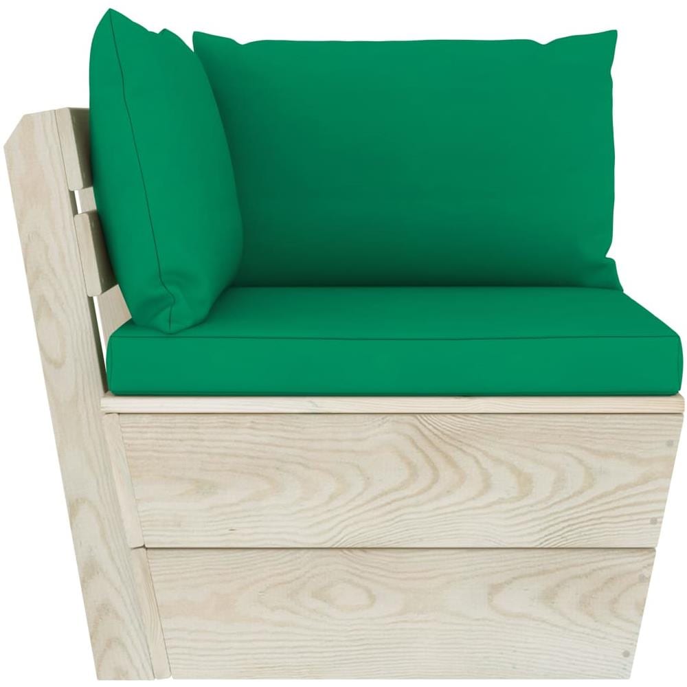 Divano Angolare da Giardino su Pallet e Cuscini Legno di Abete - Foto 2