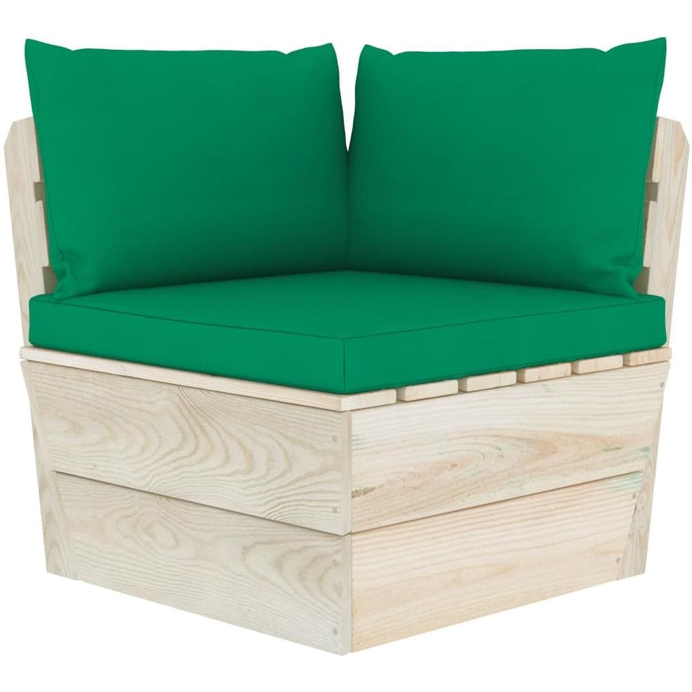 Divano Angolare da Giardino su Pallet e Cuscini Legno di Abete - Foto 1