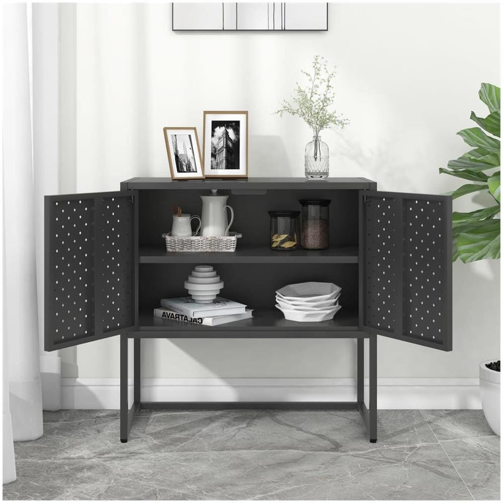 Credenza Antracite 75x35x75 Cm In Acciaio - Foto 3