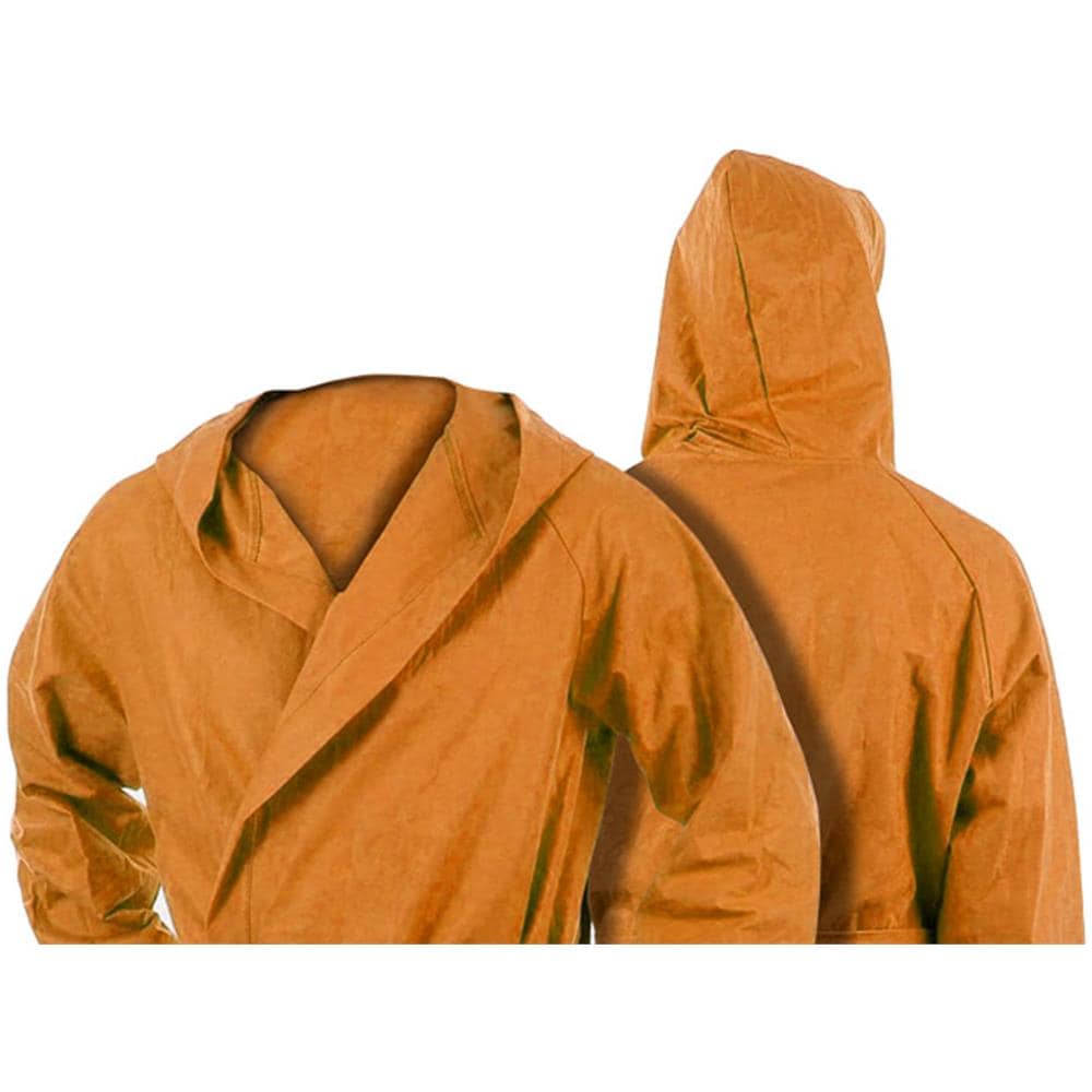 Accappatoio Con Cappuccio In Microfibra Adulto Unisex In Tinta Unita Vari Colori S Arancio - Foto 2