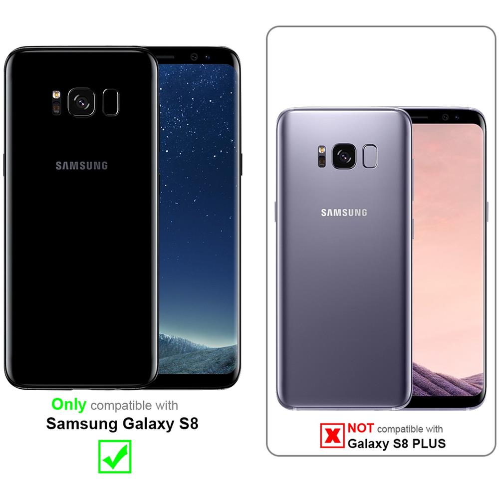 Custodia Compatibile Con Samsung Galaxy S8 - Ottica A Strisce In Opale Nero - Coperchio Protettivo In Vetro Temperato E Silicone Tpu - Foto 2
