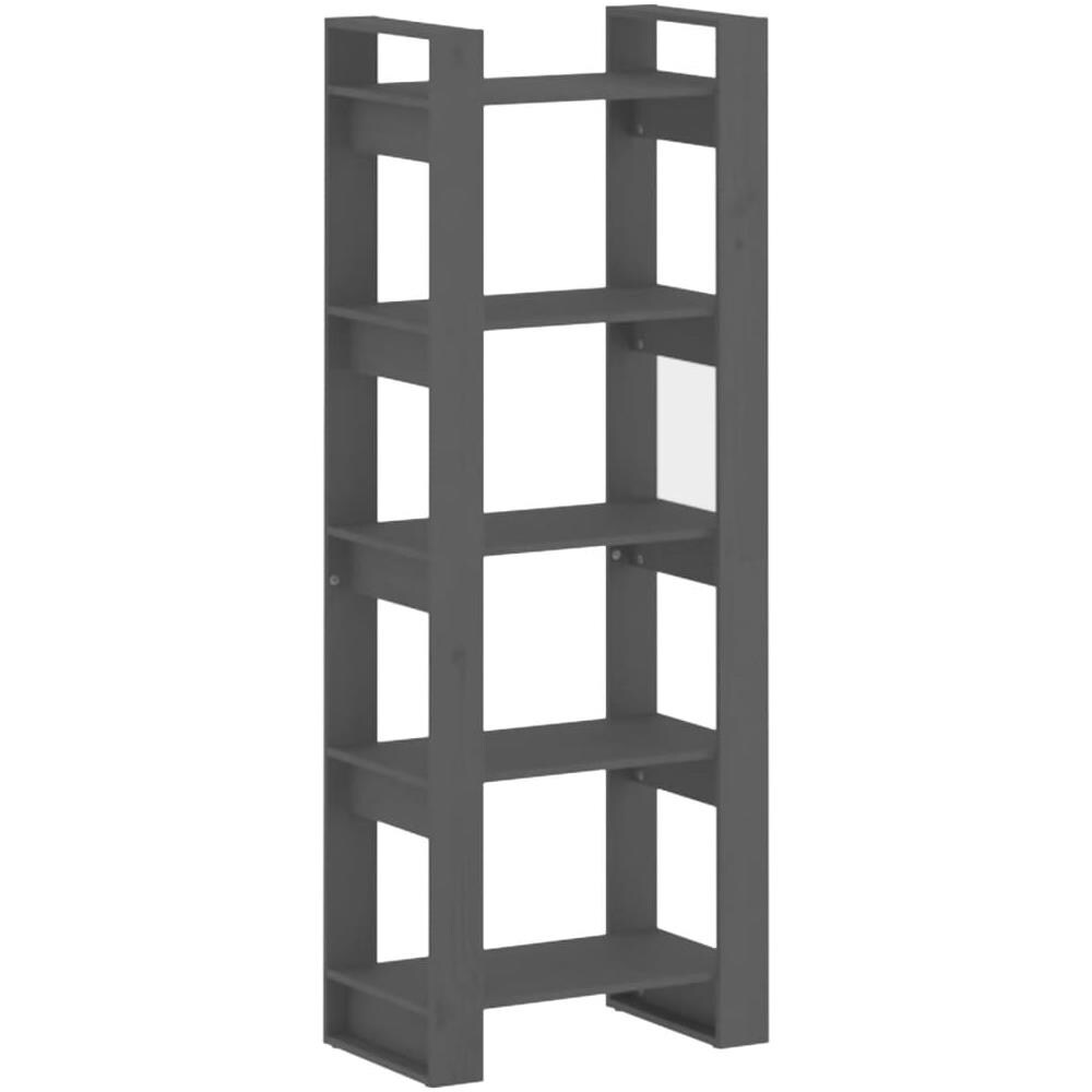 Libreria /divisorio Grigio 60x35x160 Cm Legno Massello - Foto 2