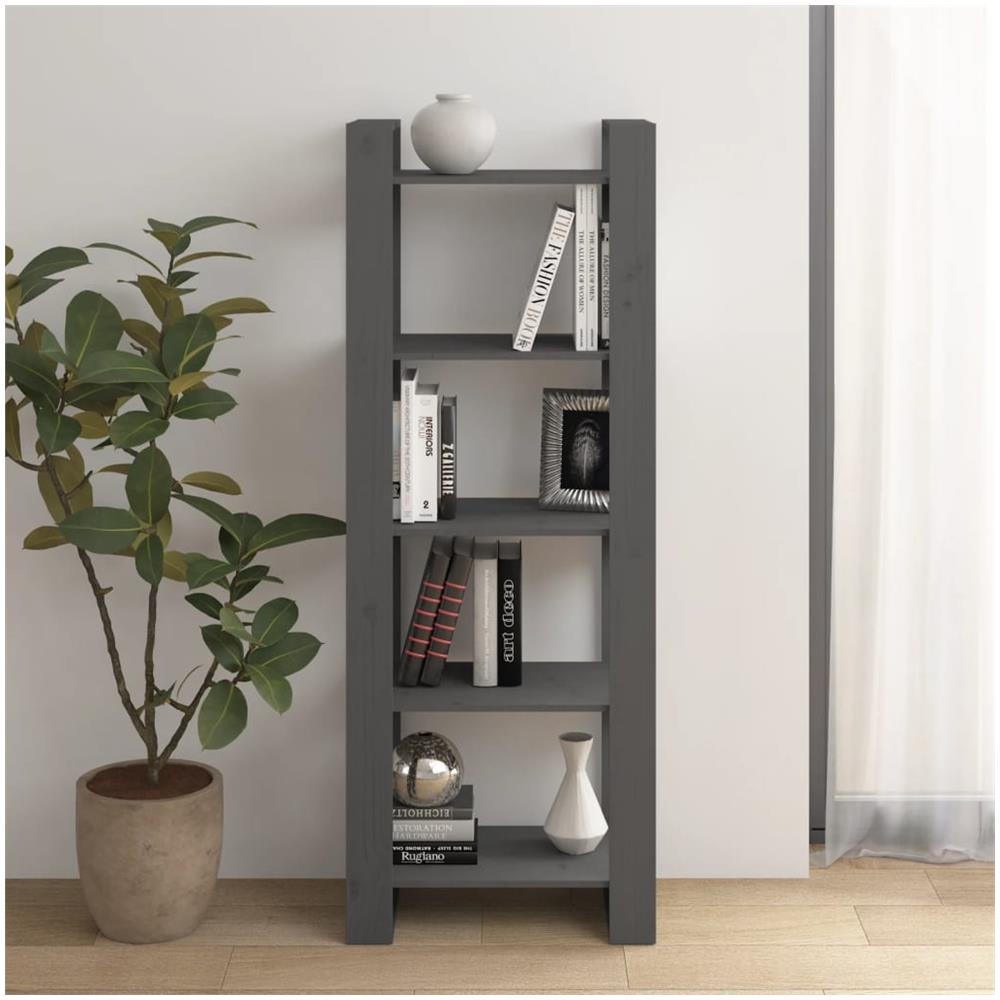 Libreria /divisorio Grigio 60x35x160 Cm Legno Massello - Foto 1