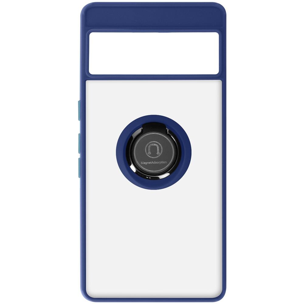 Cover Google Pixel 7 Pro Bimateria Anello Metallico Supporto Blu - Foto 1