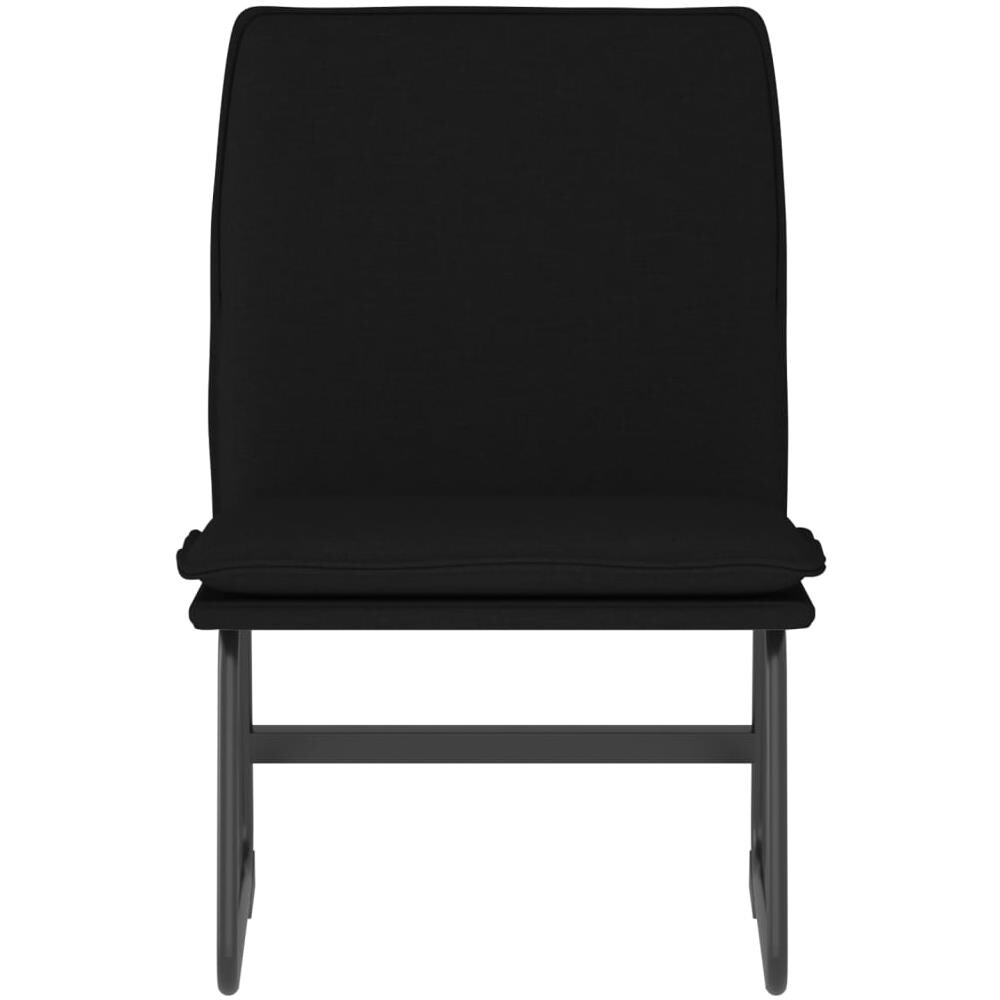 Sedia Lounge Nera 52x75x76 Cm In Tessuto - Foto 3